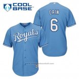 Maglia Baseball Uomo Kansas City Royals Lorenzo Cain 6 Powder Blu Alternato Cool Base