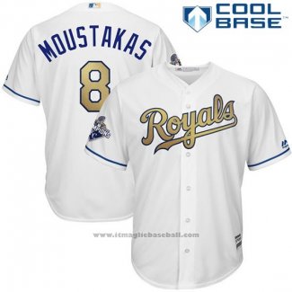 Maglia Baseball Uomo Kansas City Royals Mike Moustakas Bianco Cool Base