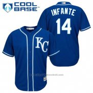 Maglia Baseball Uomo Kansas City Royals Omar Infante 14 Blu Alternato Cool Base