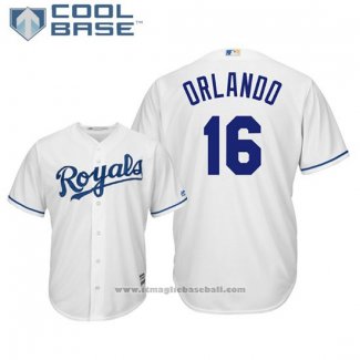 Maglia Baseball Uomo Kansas City Royals Paulo Orlando Cool Base Home Bianco