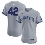 Maglia Baseball Uomo Kansas City Royals Road 2024 Jackie Robinson Day Elite Grigio