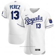 Maglia Baseball Uomo Kansas City Royals Salvador Perez Primera Autentico Bianco