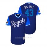 Maglia Baseball Uomo Kansas City Royals Wily Peralta 2018 LLWS Players Weekend Big Wily Blu
