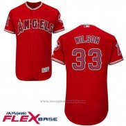 Maglia Baseball Uomo Los Angeles Angels 33 Cj Wilson Scarlet Flex Base