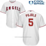 Maglia Baseball Uomo Los Angeles Angels 5 Albert Pujols Bianco Cool Base