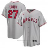 Maglia Baseball Uomo Los Angeles Angels Mike Trout Road Replica Silver