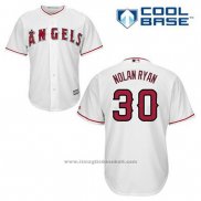Maglia Baseball Uomo Los Angeles Angels Nolan Ryan 30 Bianco Home Cool Base