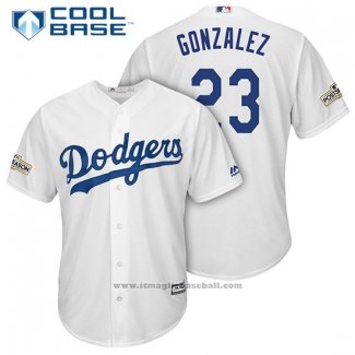 Maglia Baseball Uomo Los Angeles Dodgers 2017 Adrian Gonzalez Bianco Cool Base