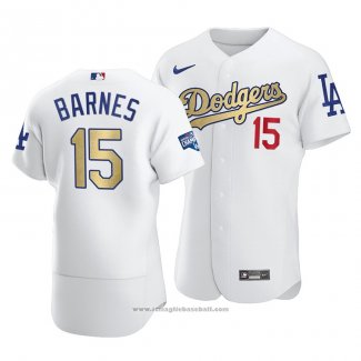Maglia Baseball Uomo Los Angeles Dodgers Austin Barnes 2021 Gold Program Patch Autentico Bianco
