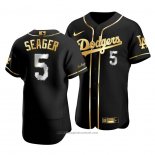 Maglia Baseball Uomo Los Angeles Dodgers Corey Seager Golden Edition Autentico Nero