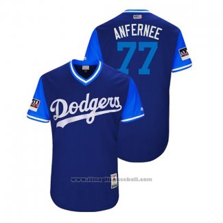 Maglia Baseball Uomo Los Angeles Dodgers Dennis Santana 2018 LLWS Players Weekend Anfernee Blu