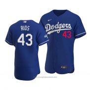 Maglia Baseball Uomo Los Angeles Dodgers Edwin Rios 2020 Autentico Alternato Blu