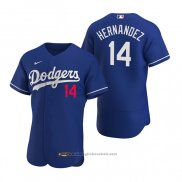 Maglia Baseball Uomo Los Angeles Dodgers Enrique Hernandez Autentico 2020 Alternato Blu