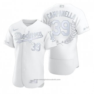 Maglia Baseball Uomo Los Angeles Dodgers Roy Campanella Awards Collection Retirement Bianco