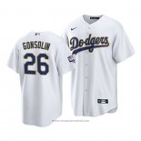 Maglia Baseball Uomo Los Angeles Dodgers Tony Gonsolin 2021 Gold Program Replica Bianco