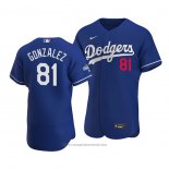 Maglia Baseball Uomo Los Angeles Dodgers Victor Gonzalez 2020 Autentico Alternato Blu