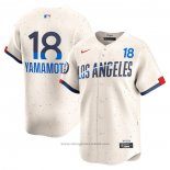 Maglia Baseball Uomo Los Angeles Dodgers Yoshinobu Yamamoto 2024 City Connect Limited Crema