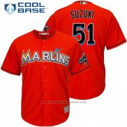 Maglia Baseball Uomo Miami Marlins 11 J.t. Realmuto Arancione 2017 Cool Base