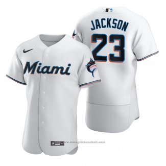 Maglia Baseball Uomo Miami Marlins Alex Jackson Autentico Home Bianco