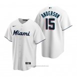 Maglia Baseball Uomo Miami Marlins Brian Anderson Replica Home Bianco