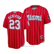 Maglia Baseball Uomo Miami Marlins Corey Dickerson 2021 City Connect Replica Rosso