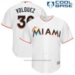 Maglia Baseball Uomo Miami Marlins Edinson Volquez Bianco Cool Base