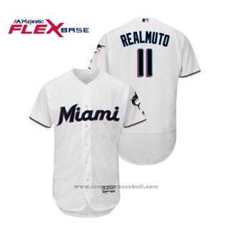 Maglia Baseball Uomo Miami Marlins J.t. Realmuto Flex Base Autentico Collection Home 2019 Bianco