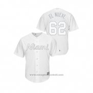 Maglia Baseball Uomo Miami Marlins Jose Urena 2019 Players Weekend Replica Bianco