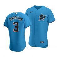 Maglia Baseball Uomo Miami Marlins Monte Harrison Autentico Alternato Blu