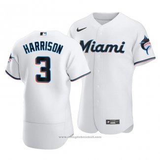 Maglia Baseball Uomo Miami Marlins Monte Harrison Autentico Primera Bianco