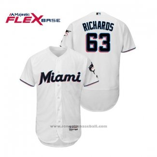 Maglia Baseball Uomo Miami Marlins Trevor Richards Flex Base Autentico Collection Home 2019 Bianco