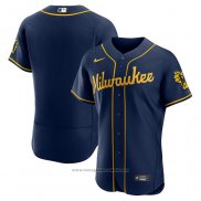 Maglia Baseball Uomo Milwaukee Brewers Alternato Autentico Blu