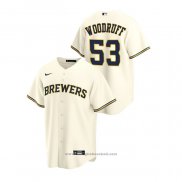 Maglia Baseball Uomo Milwaukee Brewers Brandon Woodruff Replica Home Crema