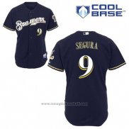 Maglia Baseball Uomo Milwaukee Brewers Jean Segura 9 Blu Alternato Cool Base