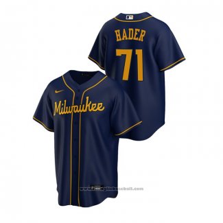 Maglia Baseball Uomo Milwaukee Brewers Josh Hader Replica Alternato Blu