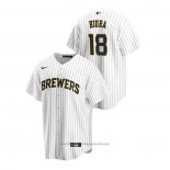 Maglia Baseball Uomo Milwaukee Brewers Keston Hiura Replica Alternato Bianco