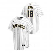 Maglia Baseball Uomo Milwaukee Brewers Keston Hiura Replica Alternato Bianco