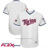 Maglia Baseball Uomo Minnesota Twins 2017 Stelle e Strisce Bianco Flex Base