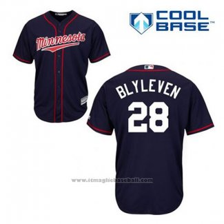 Maglia Baseball Uomo Minnesota Twins Bert Blyleven 28 Blu Alternato Cool Base