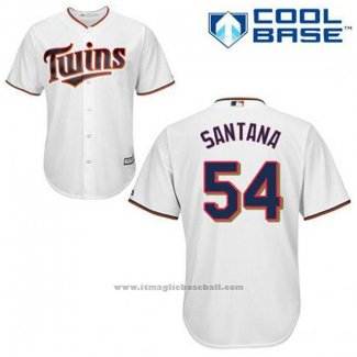 Maglia Baseball Uomo Minnesota Twins Ervin Santana 54 Bianco Home Cool Base