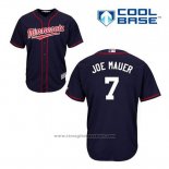 Maglia Baseball Uomo Minnesota Twins Joe Mauer 7 Blu Alternato Cool Base
