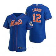 Maglia Baseball Uomo New York Mets Francisco Lindor Alternato Autentico Blu