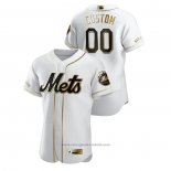 Maglia Baseball Uomo New York Mets Personalizzate Golden Edition Authentic Bianco