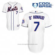 Maglia Baseball Uomo New York Mets Travis D'arnaud 7 Bianco Alternato Cool Base