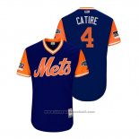 Maglia Baseball Uomo New York Mets Wilmer Flores 2018 LLWS Players Weekend Catire Blu