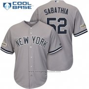Maglia Baseball Uomo New York Yankees 2017 Postseason C.c. Sabathia Grigio Cool Base