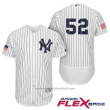 Maglia Baseball Uomo New York Yankees 2017 Stelle e Strisce C.c. Sabathia Bianco Flex Base