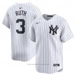 Maglia Baseball Uomo New York Yankees Babe Ruth Home Limited Bianco