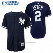 Maglia Baseball Uomo New York Yankees Derek Jeter 2 Blu Cool Base