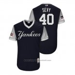 Maglia Baseball Uomo New York Yankees Luis Severino 2018 LLWS Players Weekend Sevy Blu